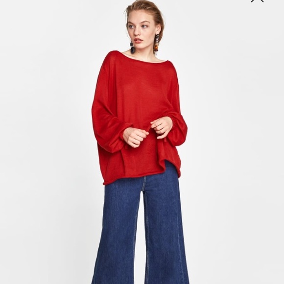 balloon sleeve jumper zara